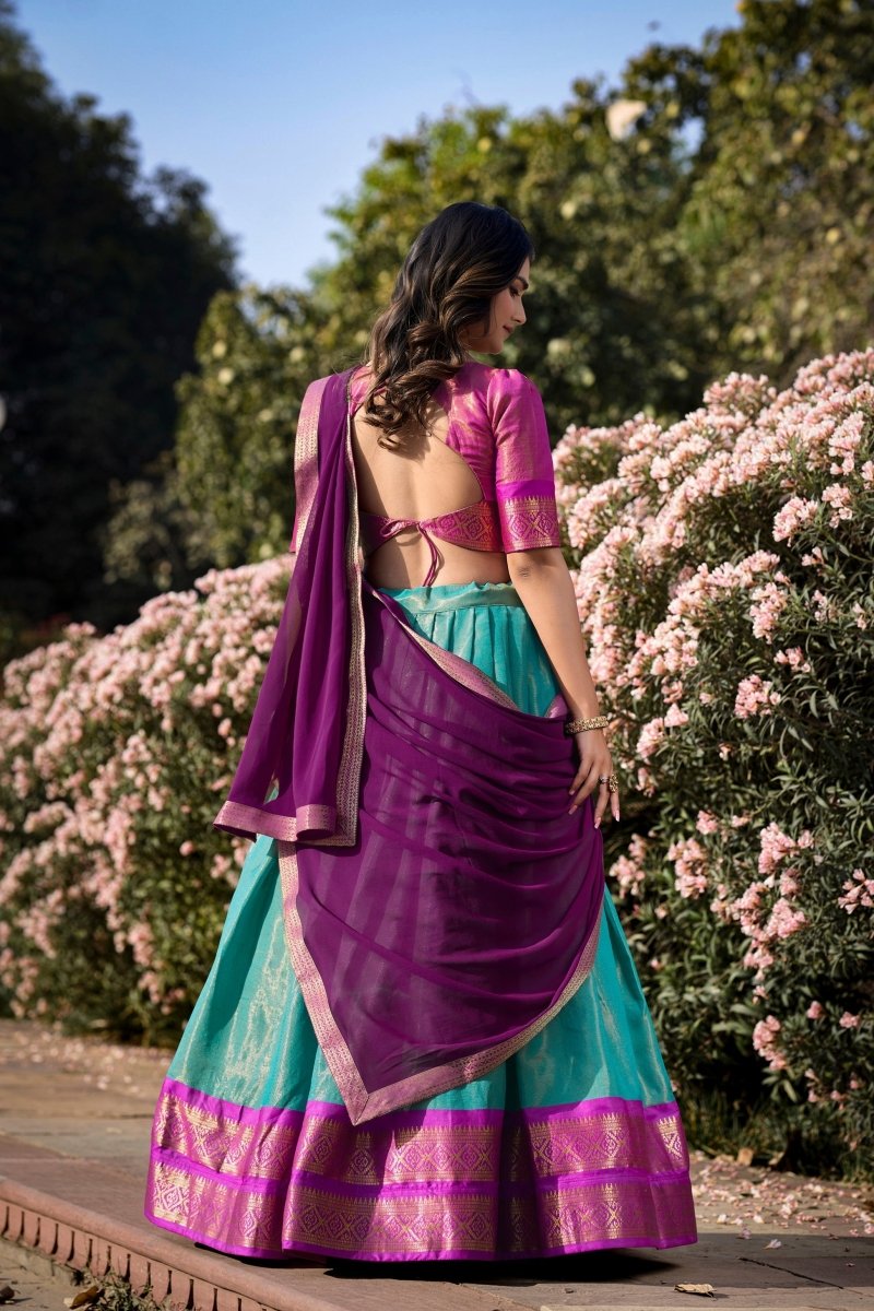 PREMIUM KANCHIPURAM LEHENGA CHOLI SET (WDN109) 04 - suitswala