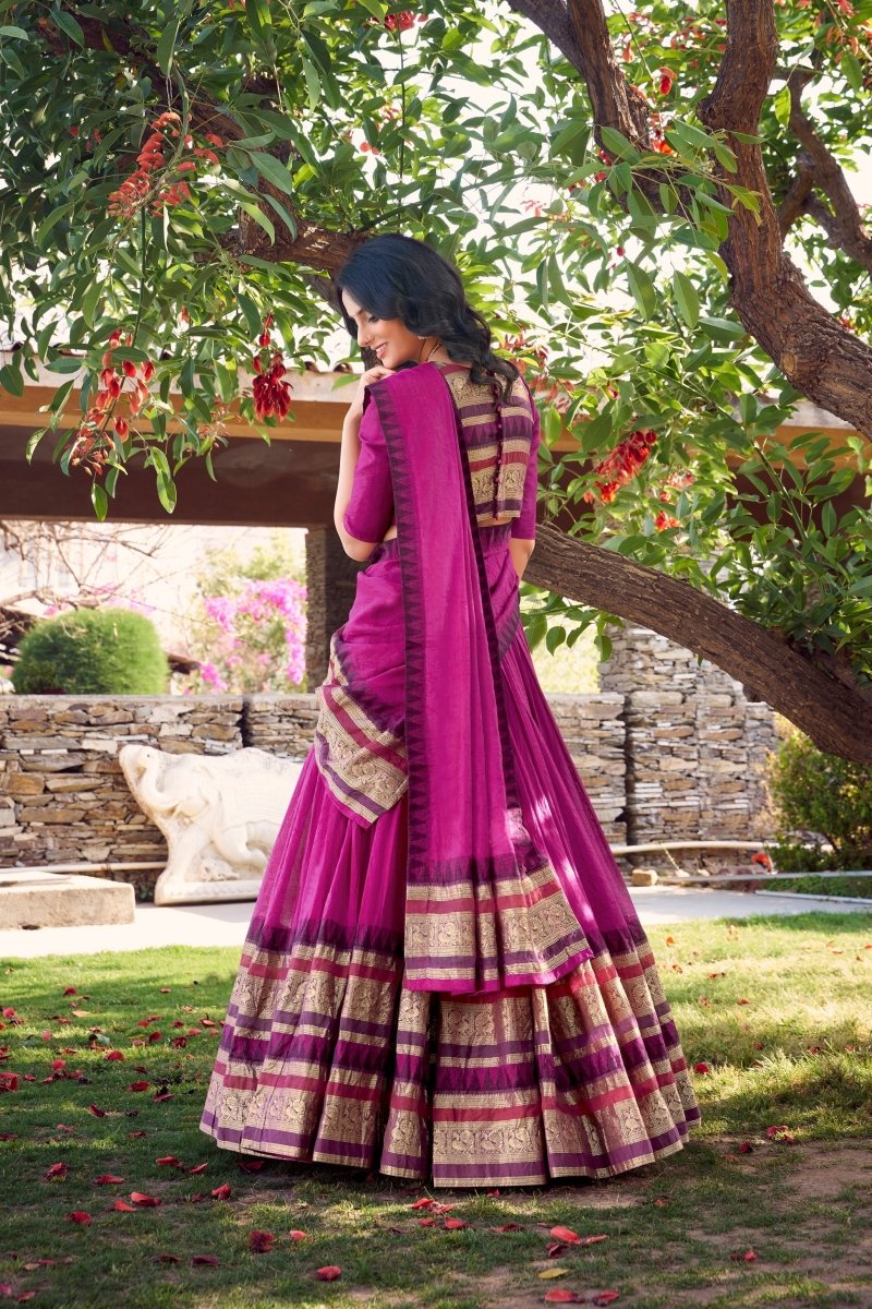 PURE CHANDERI LEHENGA CHOLI WITH DUPATTA (WDN125) 01 - suitswala