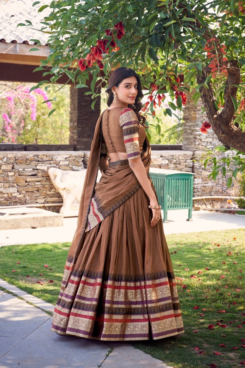 PURE CHANDERI LEHENGA CHOLI WITH DUPATTA (WDN125) 02 - suitswala