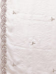 Women's White Floral Embroidered Organza Kurta Pant Set with Embroidered Dupatta (RRRD54)