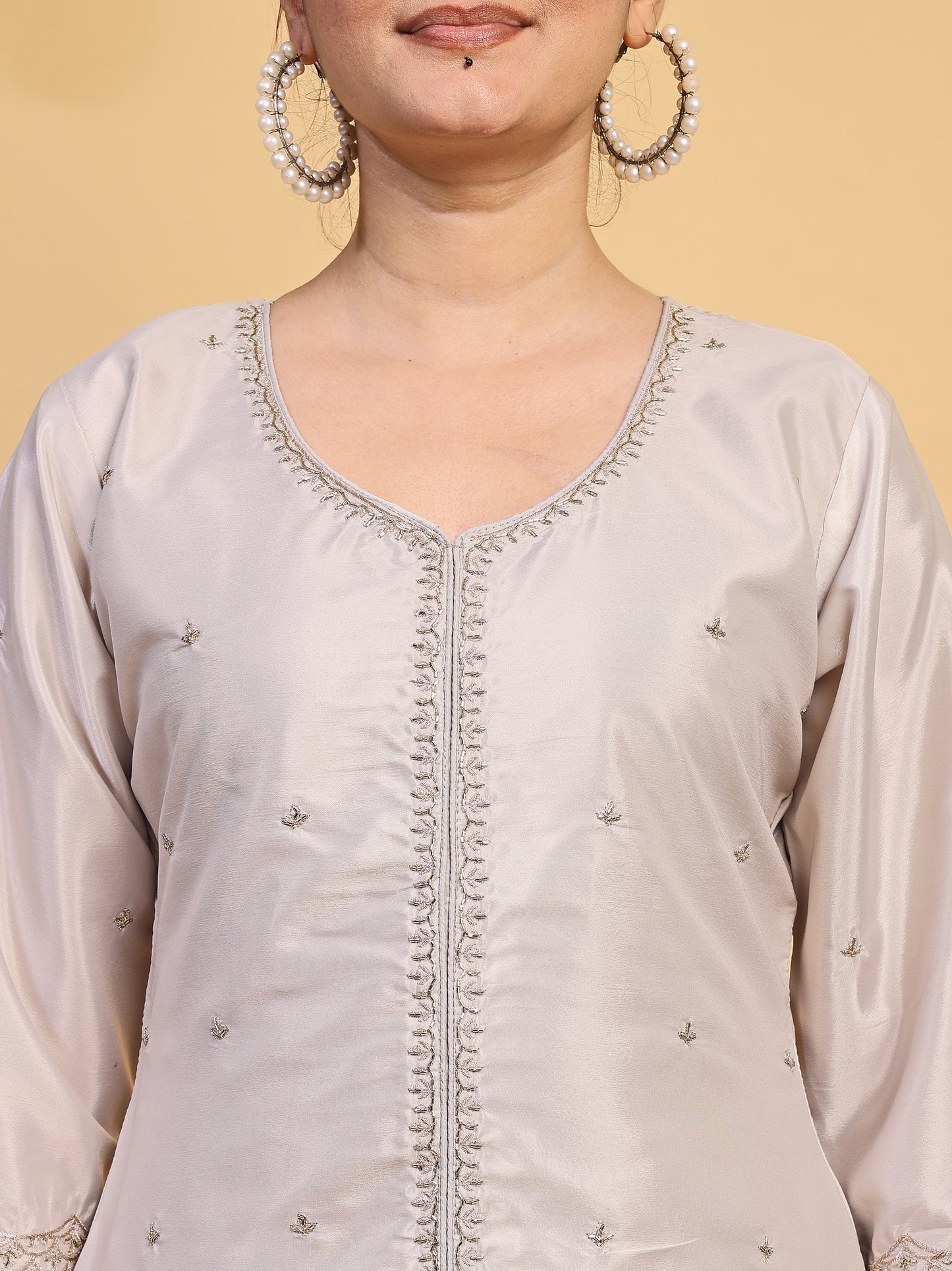 Elegant Grey Ethnic Wear Suit Set with Matching Dupatta (RRRD55)