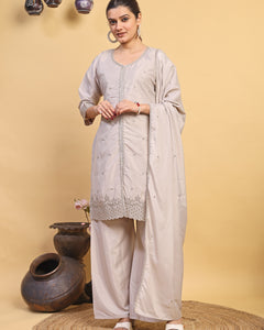 Elegant Grey Ethnic Wear Suit Set with Matching Dupatta (RRRD55)
