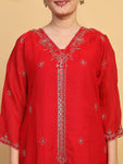 Elegant Red Designer Kurta Palazzo Set (RRRD57)
