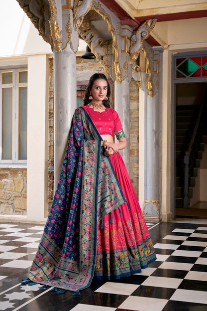 FESTIVAL SPECIAL TUSSAR SILK LEHENGA CHOLI WITH DUPATTA (WDN106)01