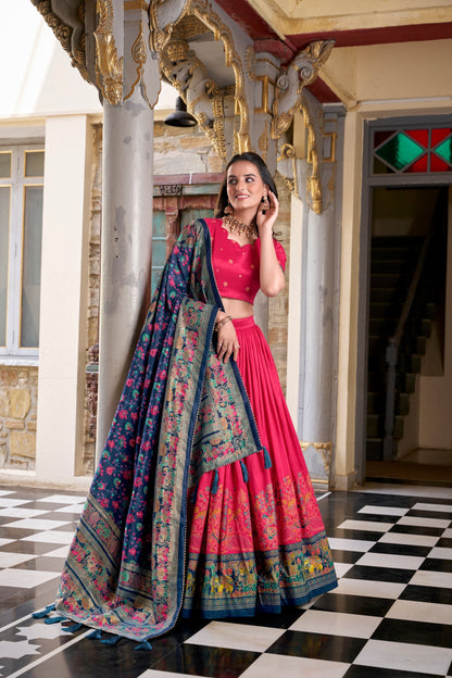 FESTIVAL SPECIAL TUSSAR SILK LEHENGA CHOLI WITH DUPATTA (WDN106)01