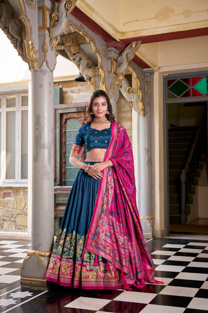 FESTIVAL SPECIAL TUSSAR SILK LEHENGA CHOLI WITH DUPATTA (WDN106)