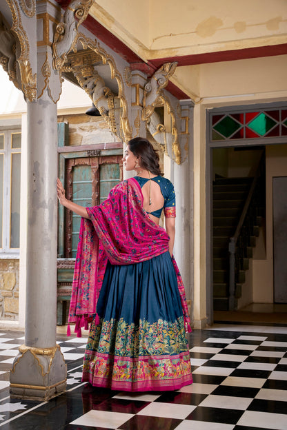 FESTIVAL SPECIAL TUSSAR SILK LEHENGA CHOLI WITH DUPATTA (WDN106)