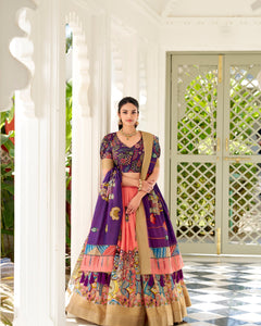 WEDDING SPECIAL KALAMKARI PRINTED LEHENGA CHOLI (WDN116) 01