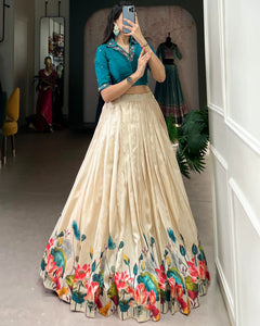 WEDDING SPECIAL TUSSAR SILK HANDWORK LEHENGA CHOLI (WDN84)
