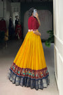 POLY COTTON PRINTED ZARI WEAVING LEHENGA WITH PURE COTTON HAND WORK BLOUSE (WDN85) 01