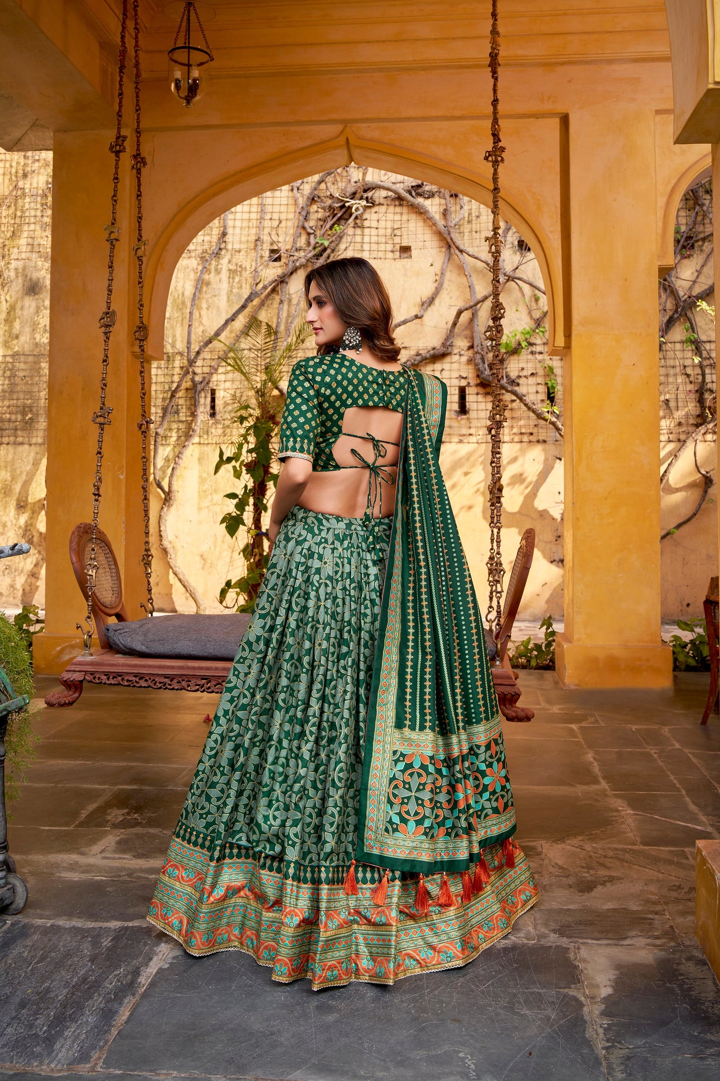 OCCASION SPECIAL TASAR SILK SPARKLE LACE LEHENGA CHOLI WITH DUPATTA (TT10)