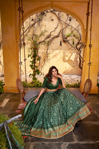 OCCASION SPECIAL TASAR SILK SPARKLE LACE LEHENGA CHOLI WITH DUPATTA (TT10)