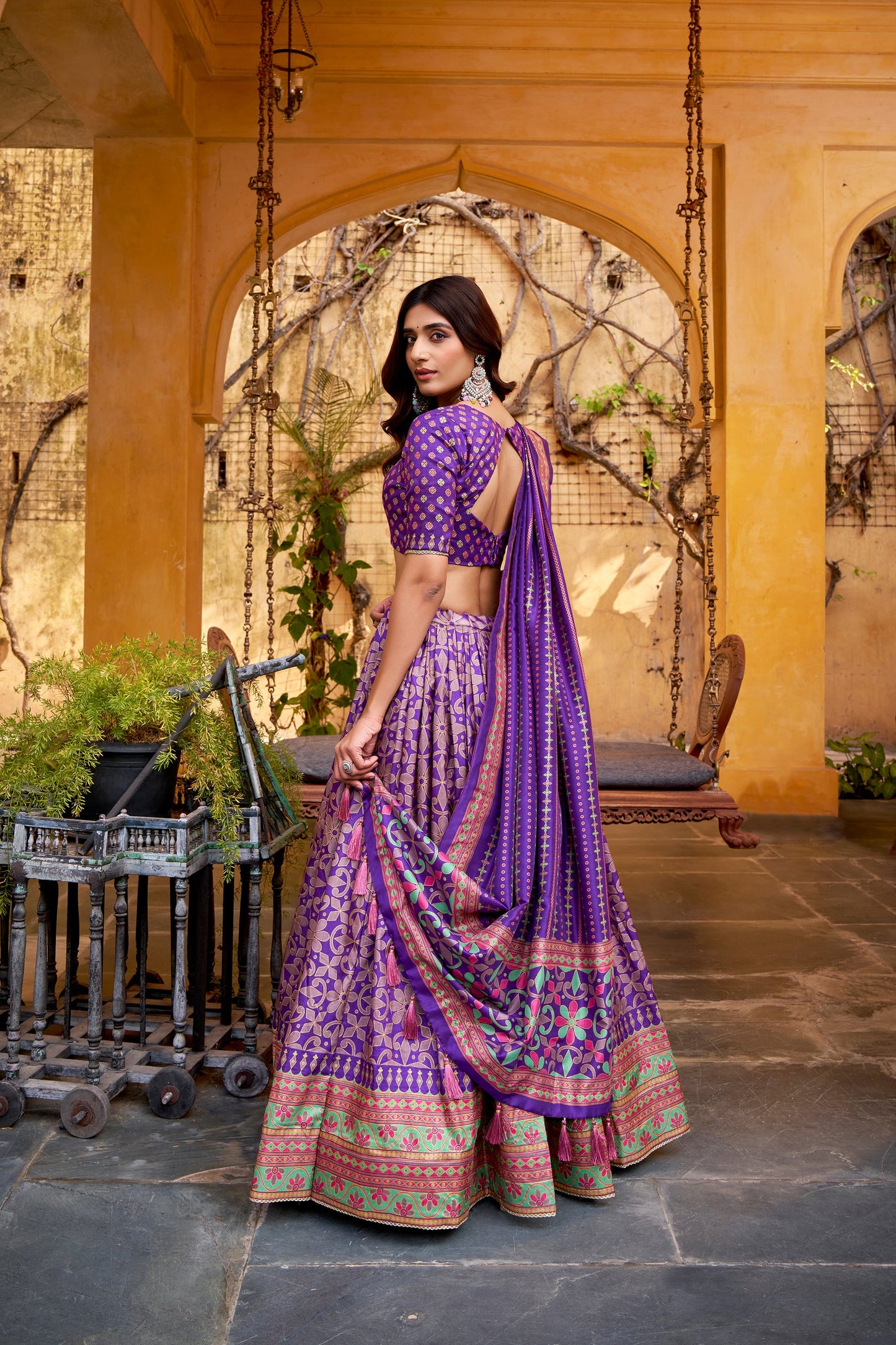 OCCASION SPECIAL TASAR SILK SPARKLE LACE LEHENGA CHOLI WITH DUPATTA (TT10)