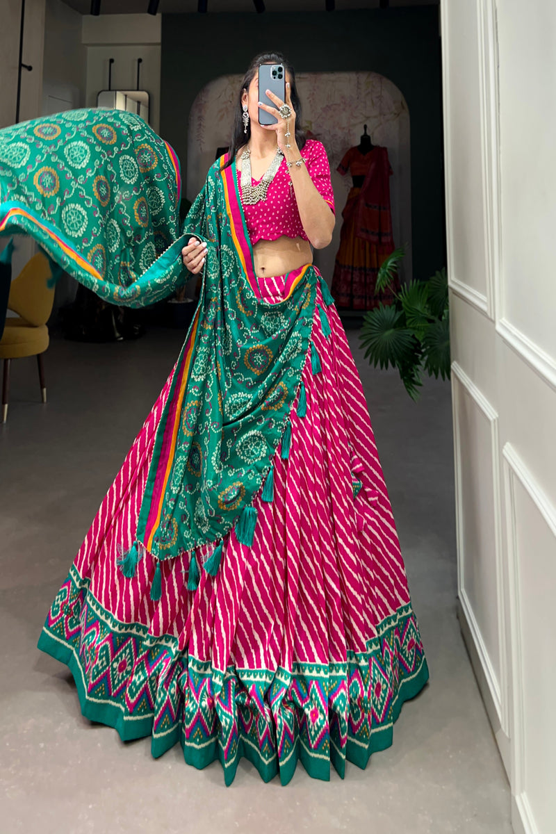 TILTON PREMIUM  PATOLA LEHERIYU PRINT LEHENGA CHOLI