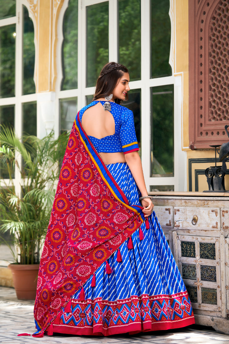 TILTON PREMIUM  PATOLA LEHERIYU PRINT LEHENGA CHOLI