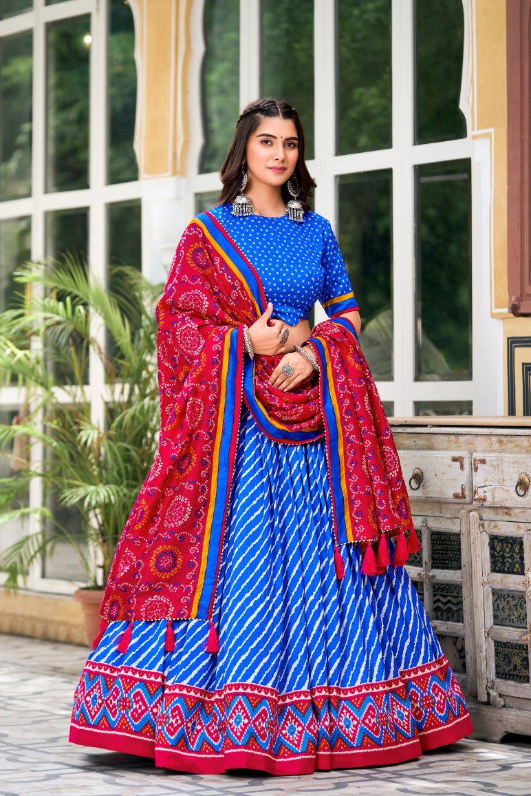 TILTON PREMIUM  PATOLA LEHERIYU PRINT LEHENGA CHOLI