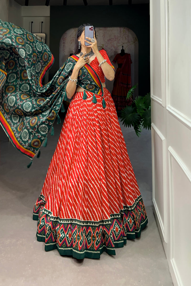 TILTON PREMIUM  PATOLA LEHERIYU PRINT LEHENGA CHOLI