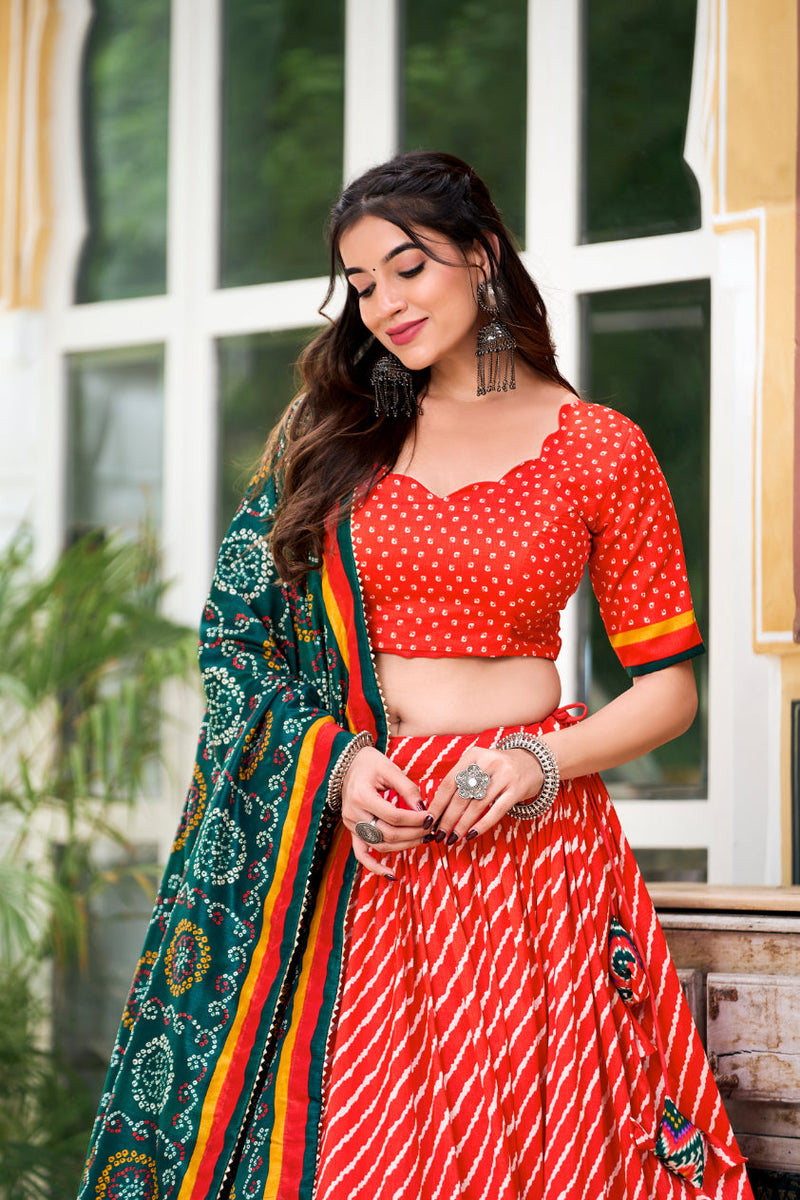 TILTON PREMIUM  PATOLA LEHERIYU PRINT LEHENGA CHOLI