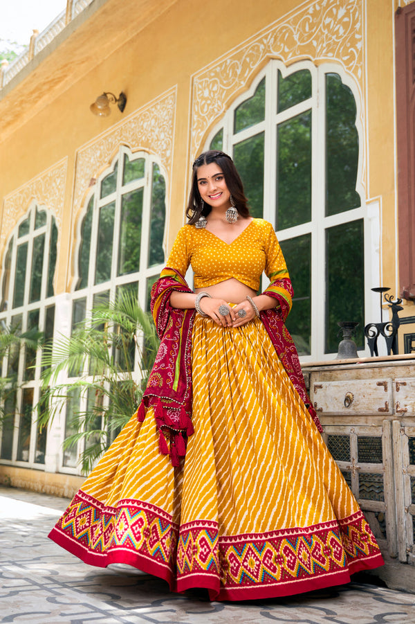 TILTON PREMIUM  PATOLA LEHERIYU PRINT LEHENGA CHOLI