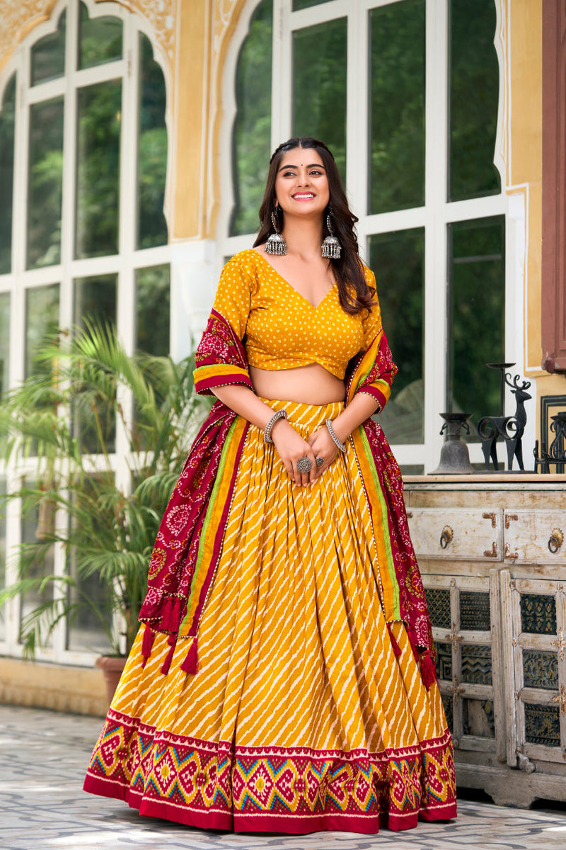 TILTON PREMIUM  PATOLA LEHERIYU PRINT LEHENGA CHOLI