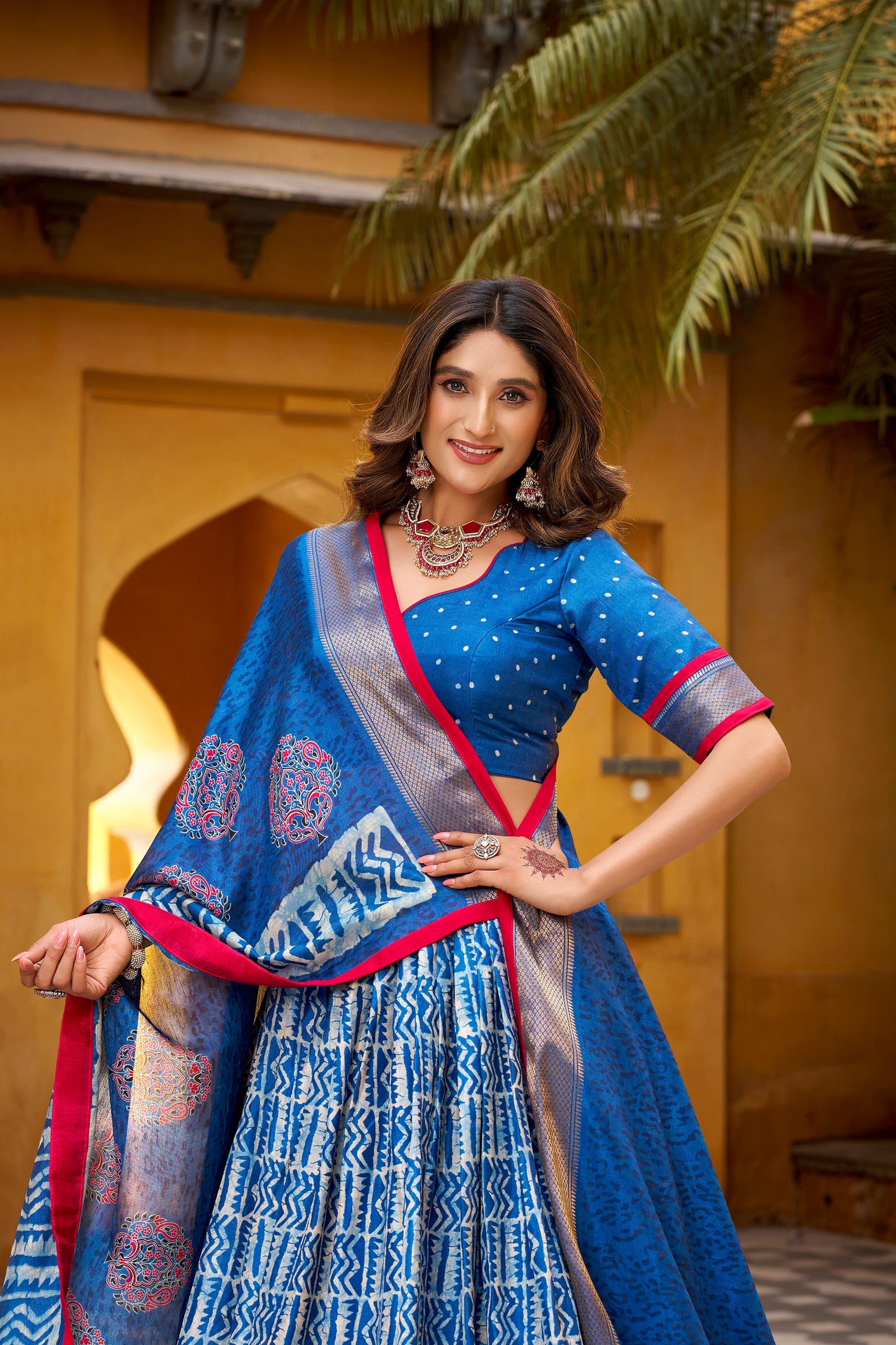 OCCASION SPECIAL DOLA SILK BATIK PRINTED LEHENGA CHOLI WITH DUPATTA (TT09)