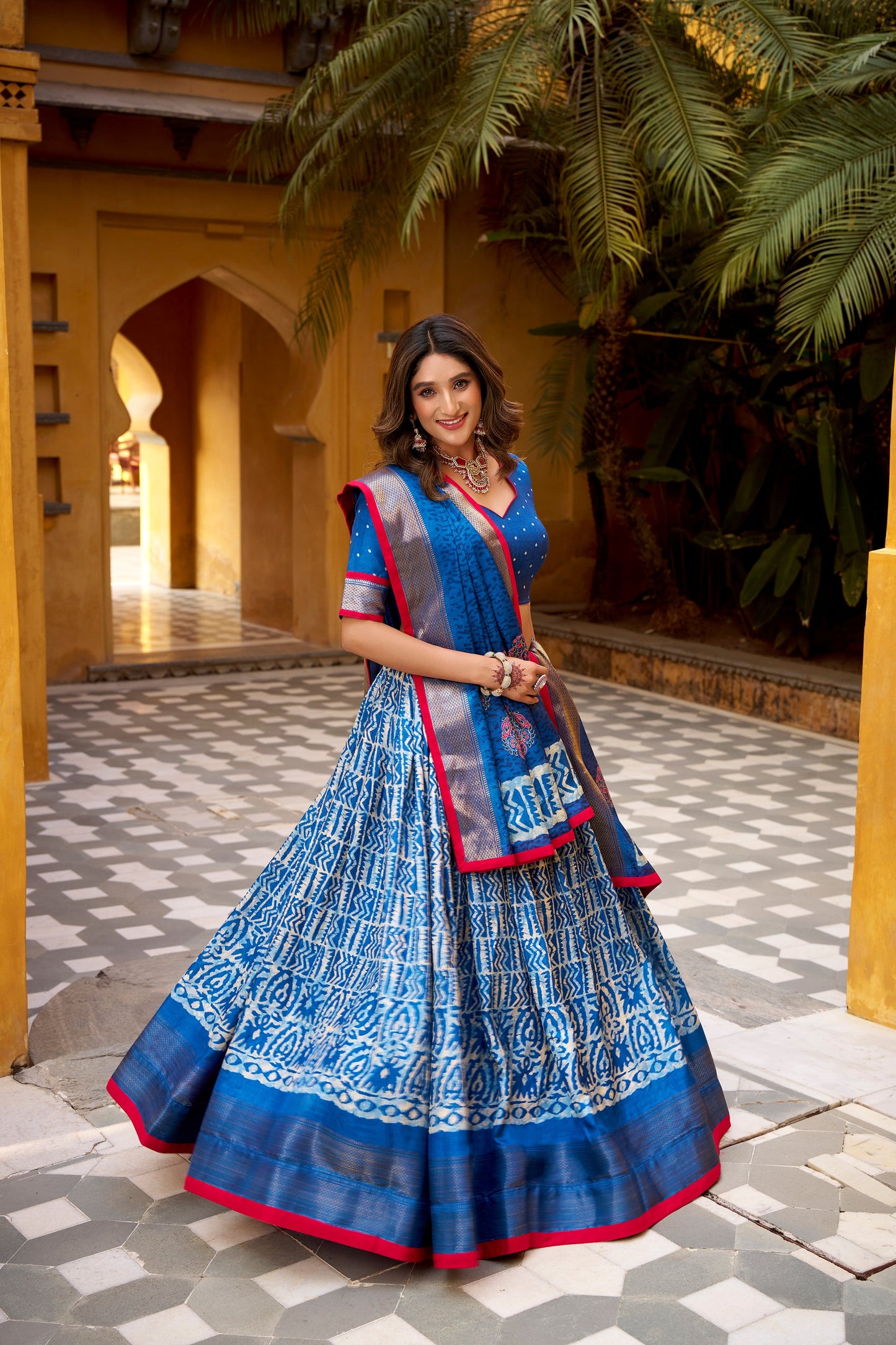 OCCASION SPECIAL DOLA SILK BATIK PRINTED LEHENGA CHOLI WITH DUPATTA (TT09)