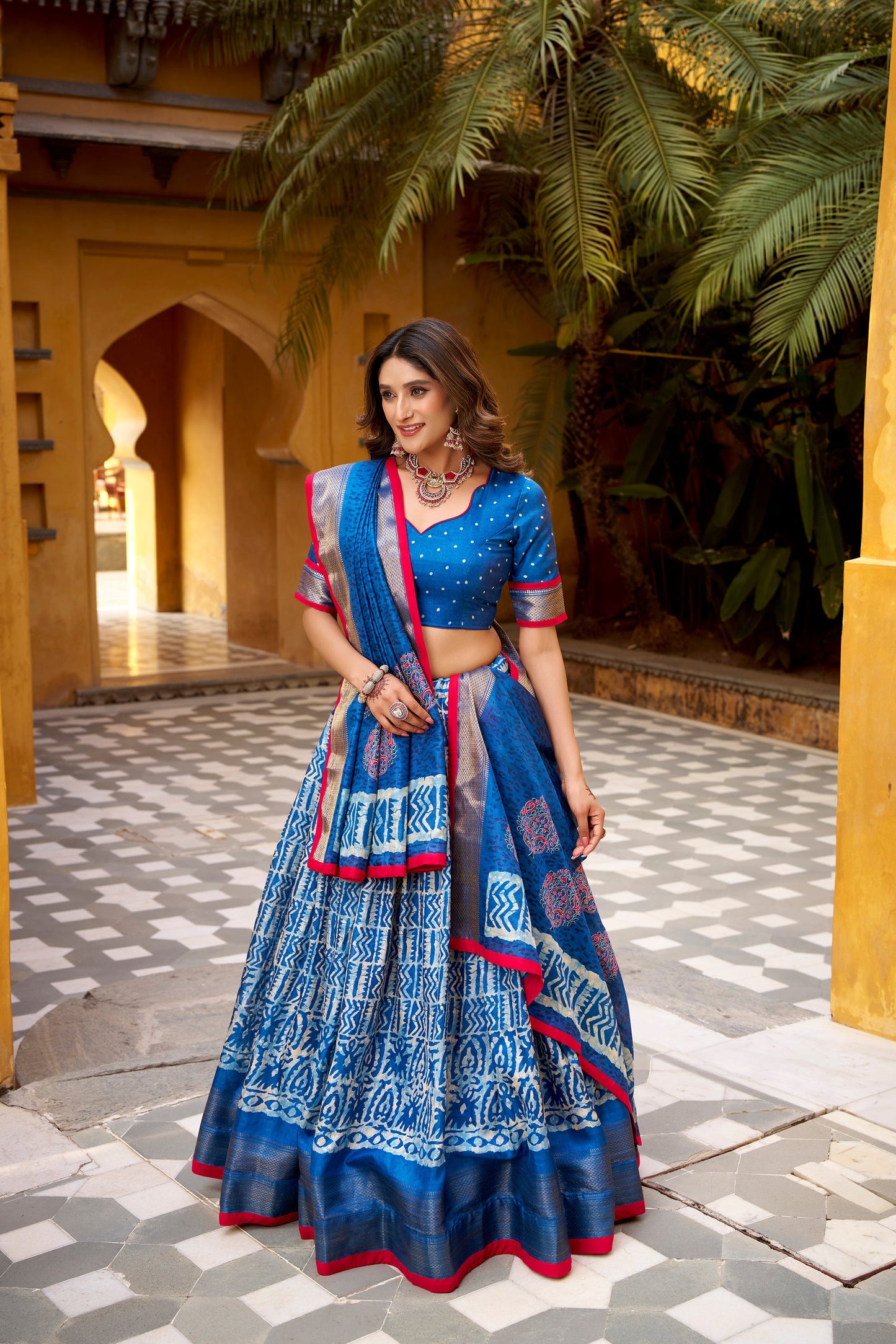 OCCASION SPECIAL DOLA SILK BATIK PRINTED LEHENGA CHOLI WITH DUPATTA (TT09)
