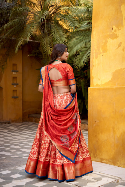 OCCASION SPECIAL DOLA SILK BATIK PRINTED LEHENGA CHOLI WITH DUPATTA (TT09)