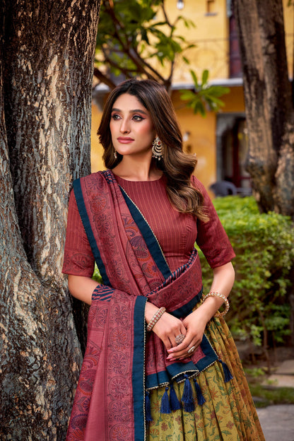 OCCASION SPECIAL VICHITRA SILK LEHENGA CHOLI WITH DUPATTA (TT01)