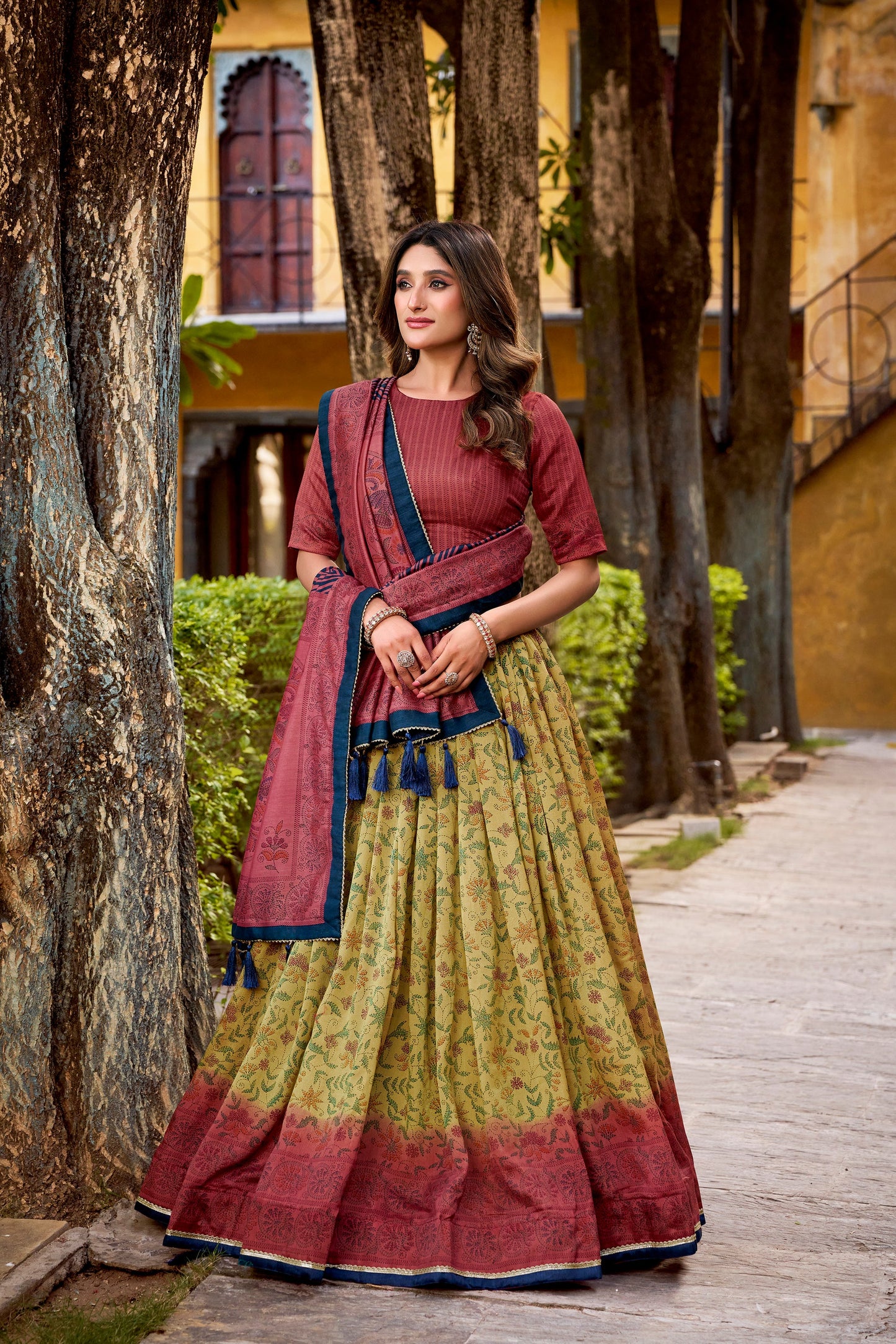 OCCASION SPECIAL VICHITRA SILK LEHENGA CHOLI WITH DUPATTA (TT01)