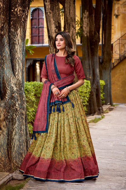 OCCASION SPECIAL VICHITRA SILK LEHENGA CHOLI WITH DUPATTA (TT01)