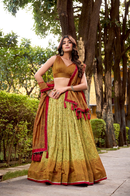 OCCASION SPECIAL VICHITRA SILK LEHENGA CHOLI WITH DUPATTA (TT01)