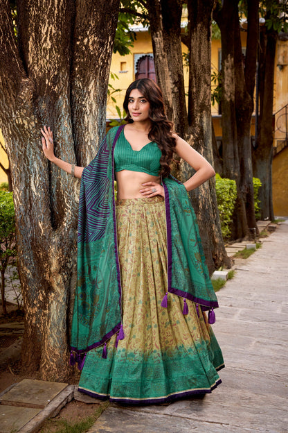OCCASION SPECIAL VICHITRA SILK LEHENGA CHOLI WITH DUPATTA (TT01)