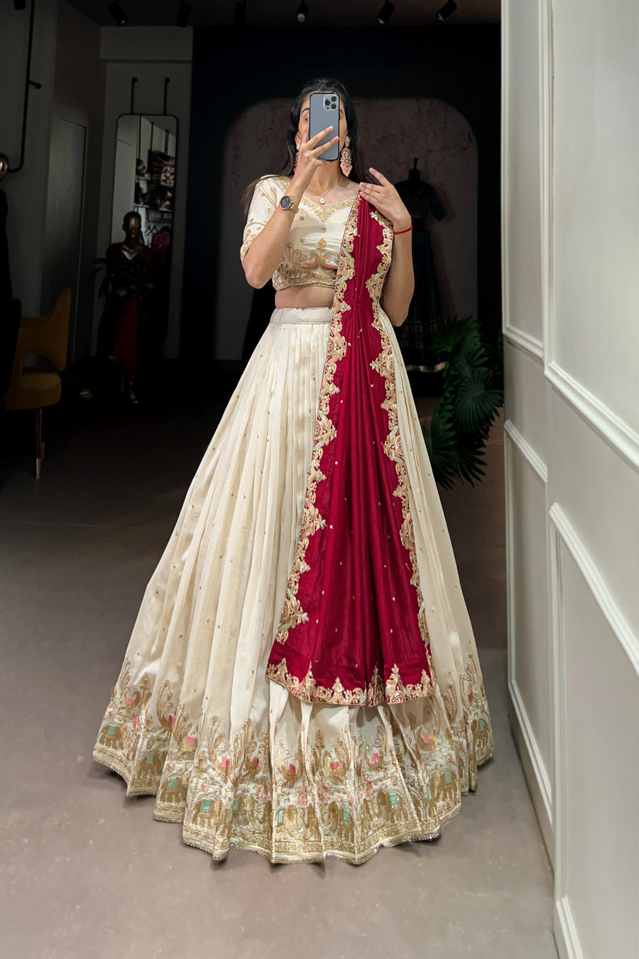 WEDDING SPECIAL VICHITRA SILK LEHENGA CHOLI (WDN112)