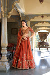 WEDDING SPECIAL RANGOLI SILK SEQUINS AND THREAD EMBROIDERED LEHENGA CHOLI WITH DUPATTA (WDN99)