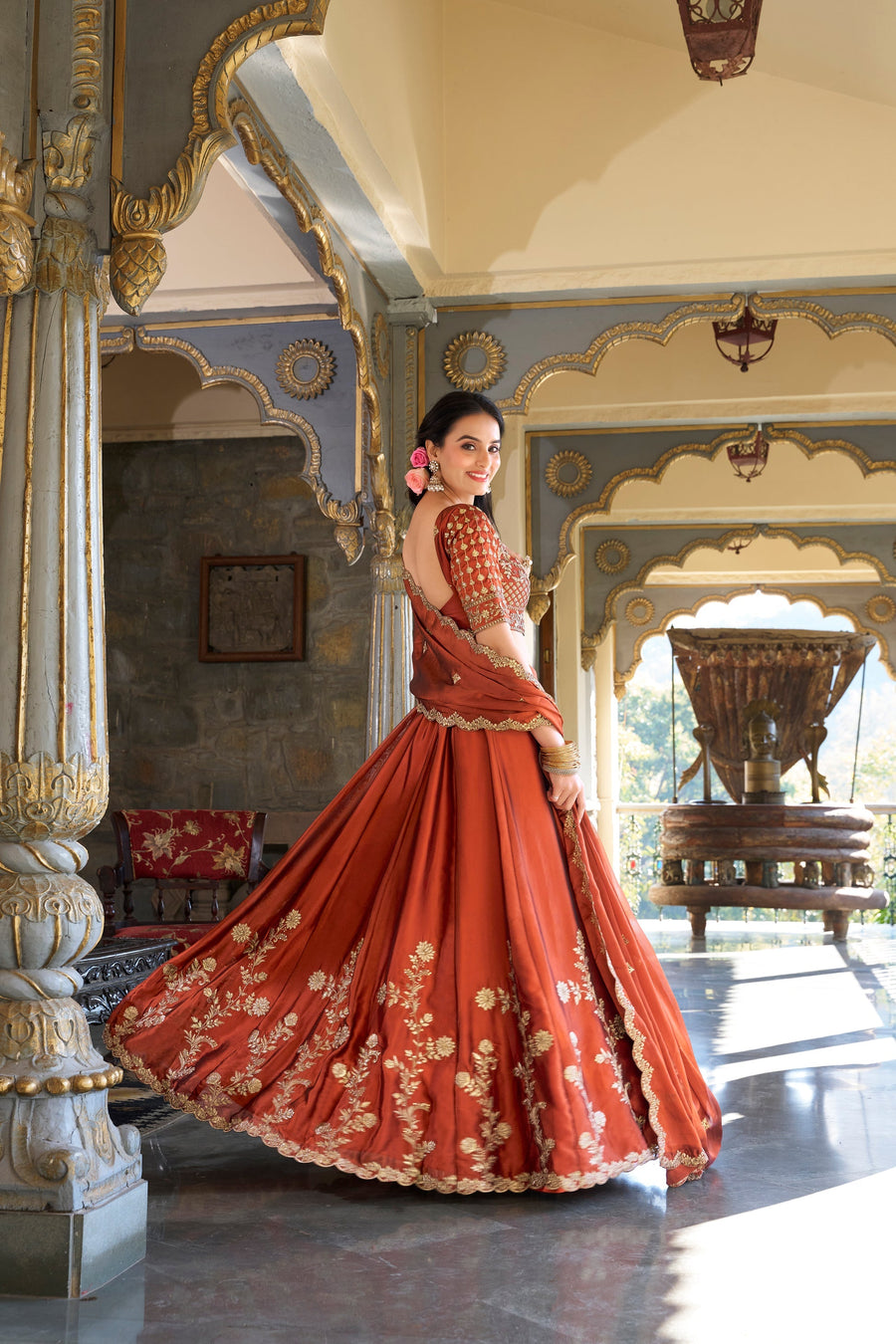 WEDDING SPECIAL RANGOLI SILK SEQUINS AND THREAD EMBROIDERED LEHENGA CHOLI WITH DUPATTA (WDN99)