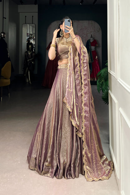TILTON FESTIVAL SPECIAL FENDI SEQUINS EMBROIDERED LEHENGA CHOLI WITH DUPATTA