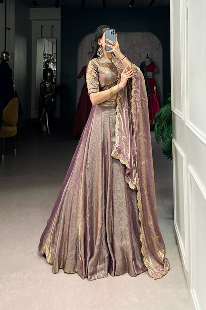 TILTON FESTIVAL SPECIAL FENDI SEQUINS EMBROIDERED LEHENGA CHOLI WITH DUPATTA