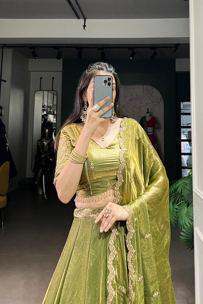 TILTON FESTIVAL SPECIAL FENDI SEQUINS EMBROIDERED LEHENGA CHOLI WITH DUPATTA