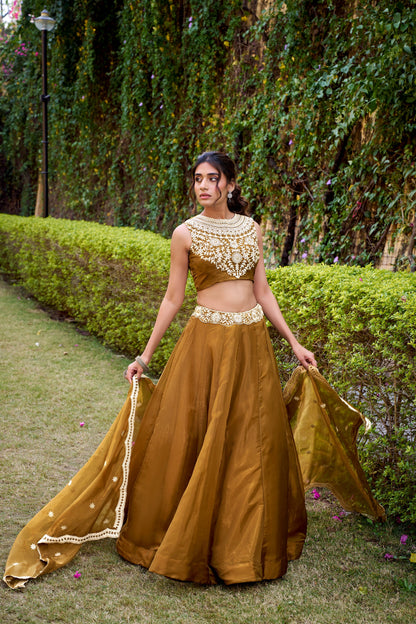 WEDDING SPECIAL CHANDA SILK SEQUINS AND THREAD EMBROIDERED LEHENGA CHOLI WITH DUPATTA (TT07)