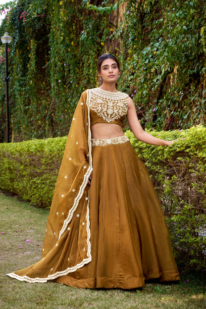 TILTON WEDDING SPECIAL CHANDA SILK SEQUINS AND THREAD EMBROIDERED LEHENGA CHOLI WITH DUPATTA