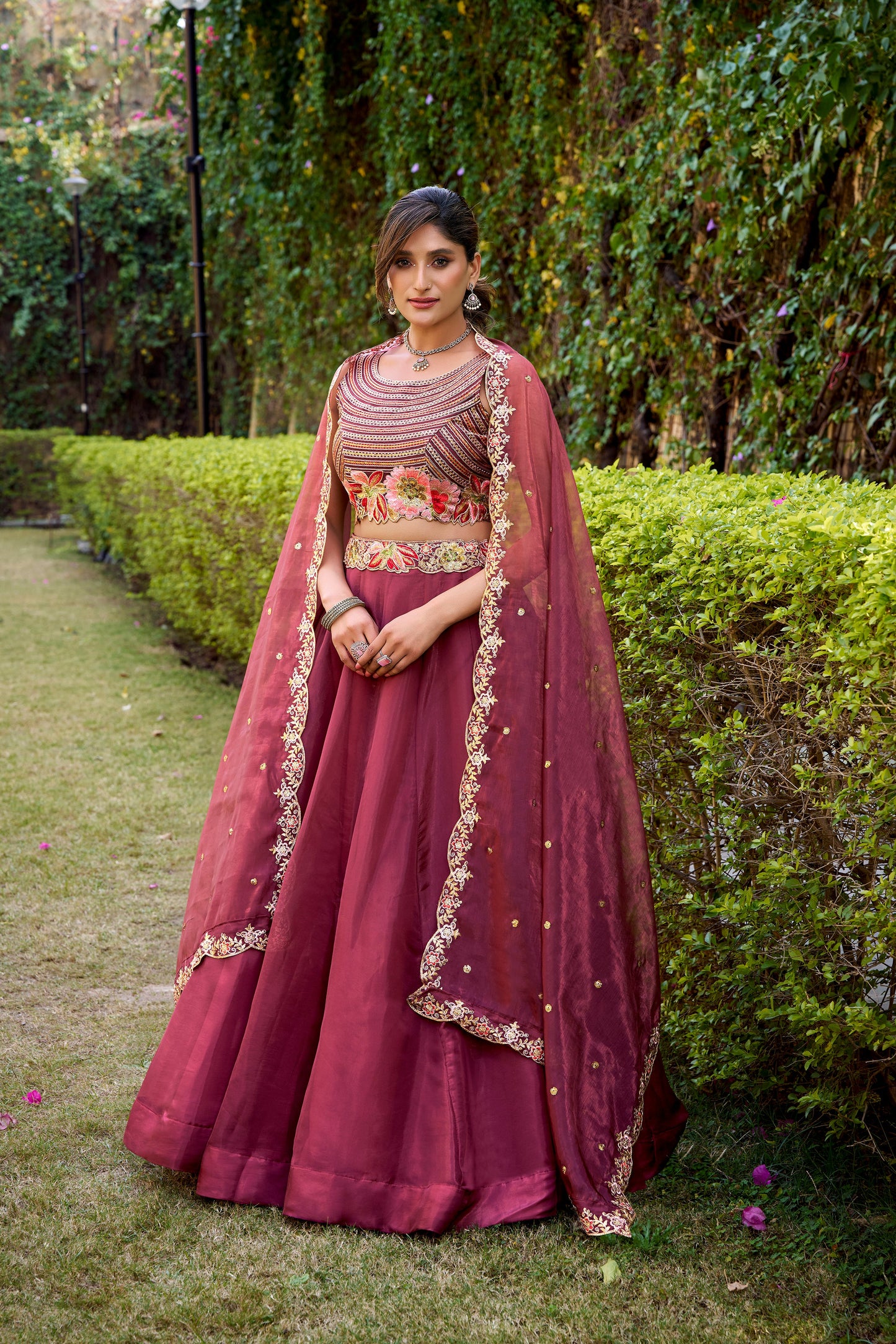 TILTON WEDDING SPECIAL CHANDA SILK SEQUINS AND THREAD EMBROIDERED LEHENGA CHOLI WITH DUPATTA
