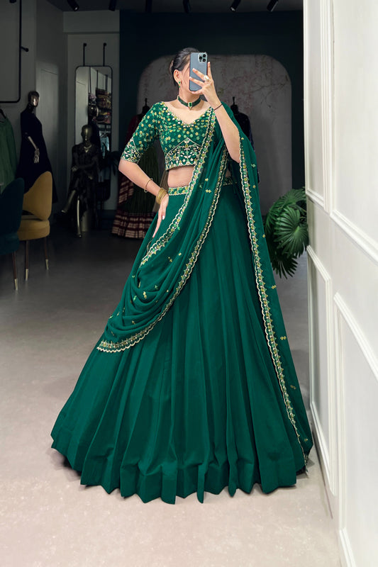 TILTON GEORGETTE EMBROIDERED LEHENGA CHOLI WITH DUPATTA