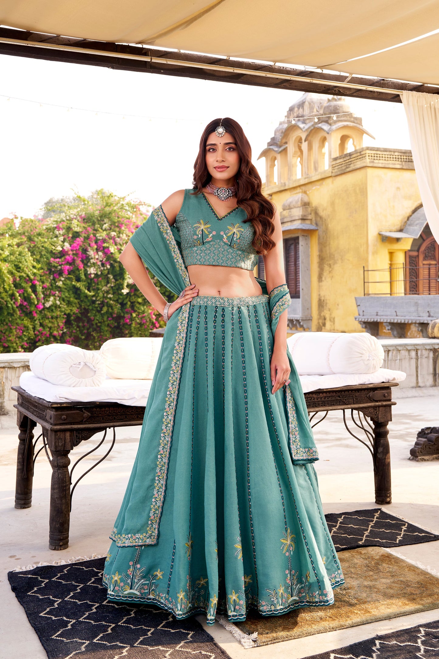 WEDDDING SPECIAL CHOCKLATE CRUSH SEQUINS AND EMBROIDERED LEHENGA CHOLI WITH DUPATTA (TT16)