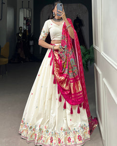 WEDDING SPECIAL KHADI COTTON LEHENGA CHOLI WITH GAJI SILK DUPATTA (WDN101)