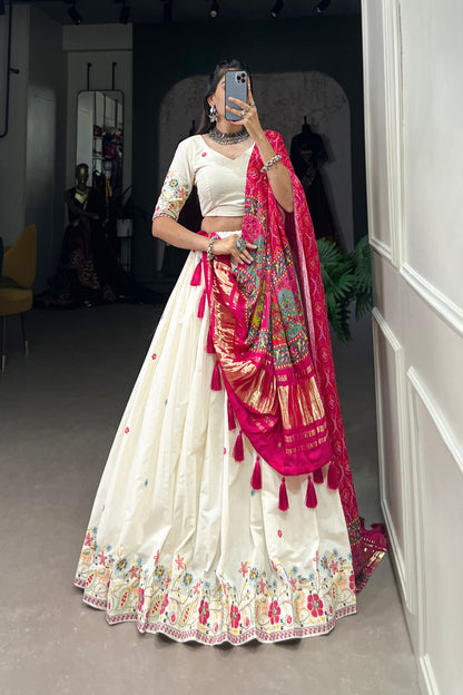 WEDDING SPECIAL KHADI COTTON LEHENGA CHOLI WITH GAJI SILK DUPATTA (WDN101)