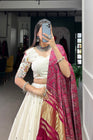 WEDDING SPECIAL KHADI COTTON LEHENGA CHOLI WITH GAJI SILK DUPATTA (WDN101)02
