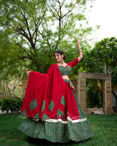TILTON PURE COTTON MIRROR WORK LEHENGA CHOLI