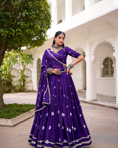 PURE CHANDERI BHANDHEJ PRINT LEHENGA CHOLI WITH DUPATTA (WDN98)