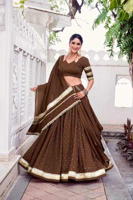 NAVRATRI SPECIAL PURE CHANDERI ZARI WEAVING LEHENGA CHOLI WITH DUPATTA(WD191) (01)